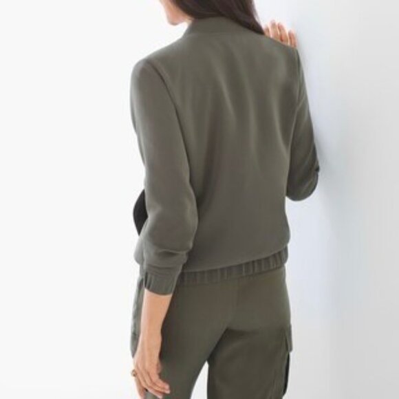 Chicos Collectibles Womens Plus Green Embroidered Bomber Jacket Sequins size XXL - Picture 3 of 16